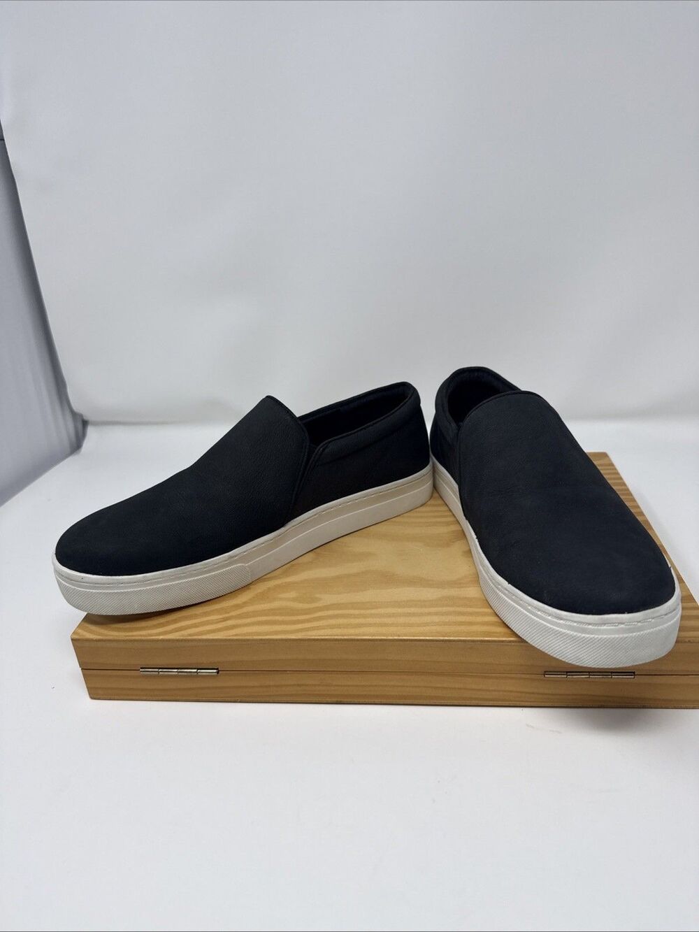 Eileen Fisher Loafers Womens 6.5 Black Suede Slip On Platform Comfort